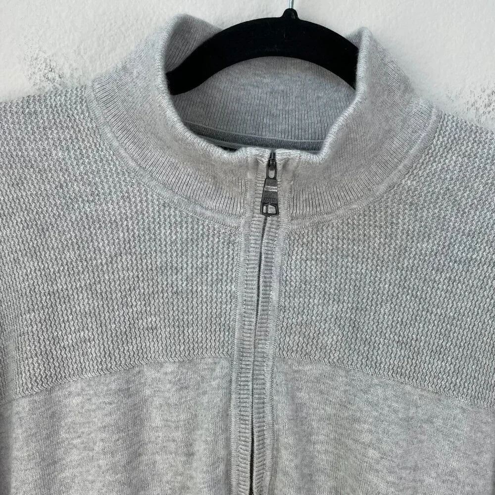 Banana Republic Mens XL Gray‎ Pima Cotton Cashmere Quarter Zip Pullover Sweater